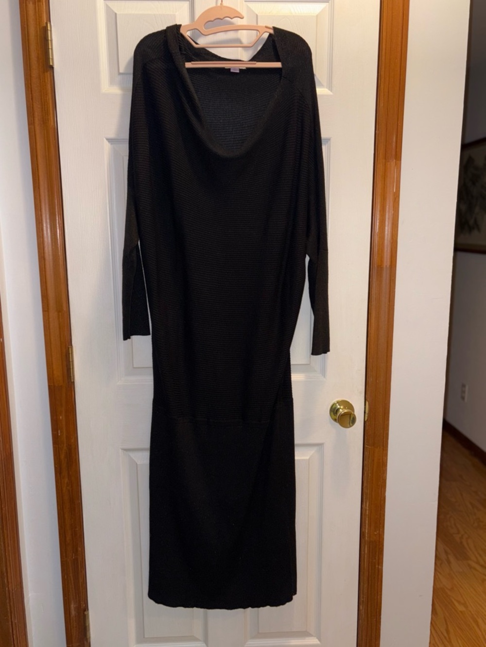 Women Dress Knit Black Serra Off the shoulder Dress XL Black Sparkle Glitter